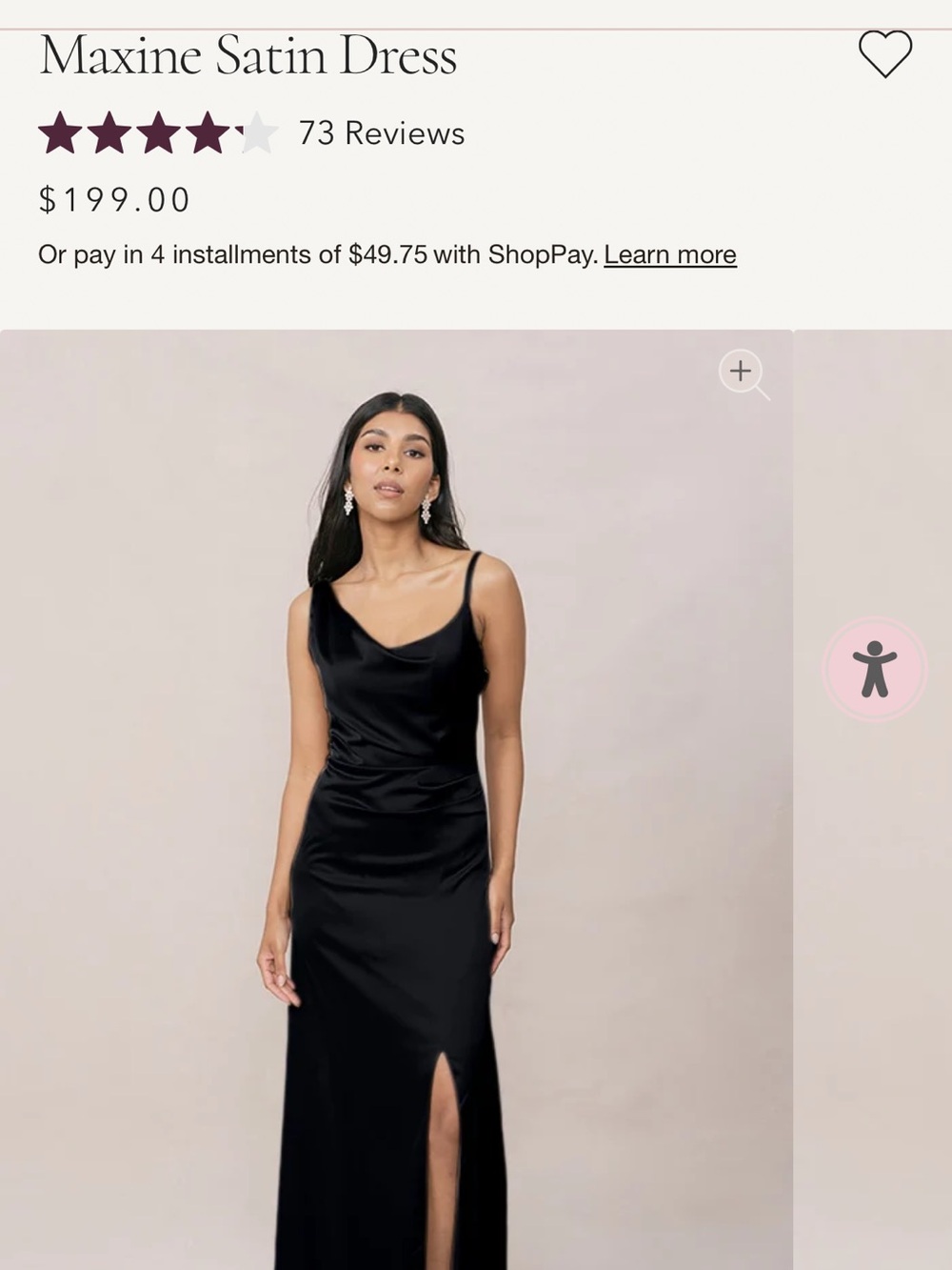 Revelry Maxine Satin Dress - Black